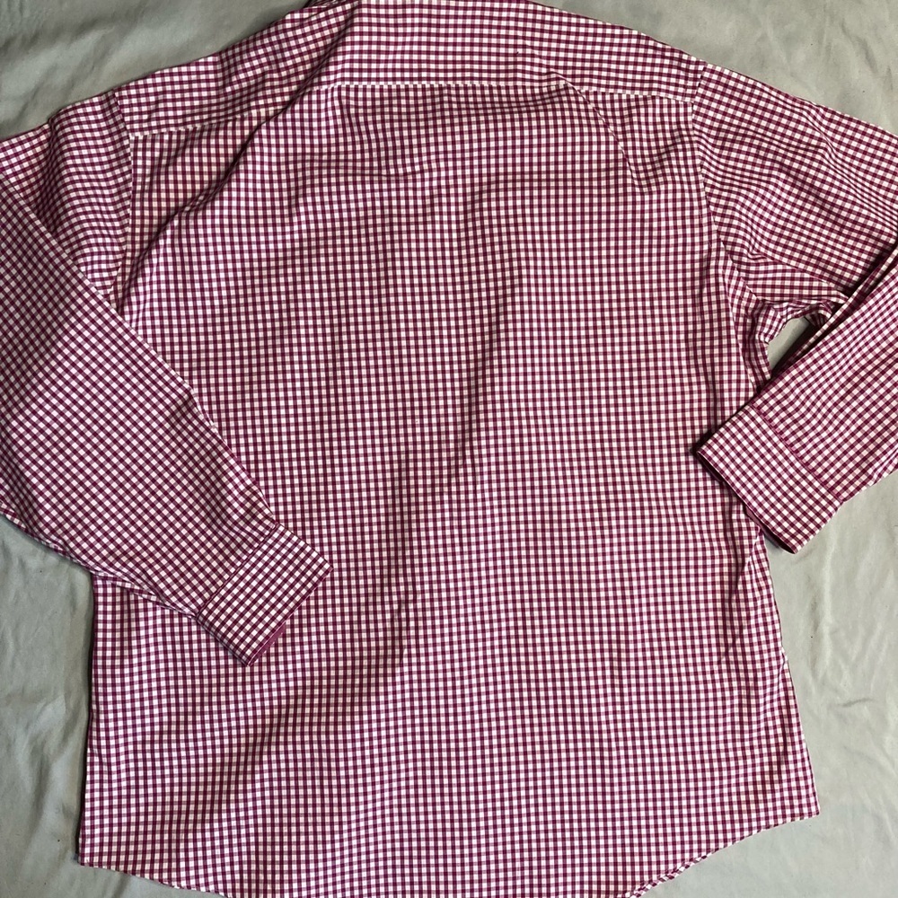 Egara Maroon and White Checkered Button Down Shirt - Picture 6 of 11